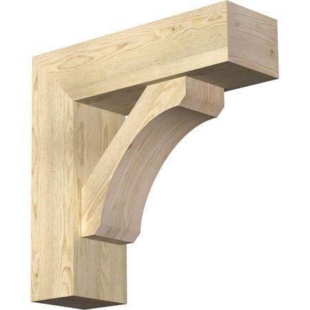 Ekena Millwork Legacy Block Rough Sawn Bracket w/ Offset Brace, Douglas Fir, 8"W x 26"D x 26"H BKT0806X26X26LEC05RDF
